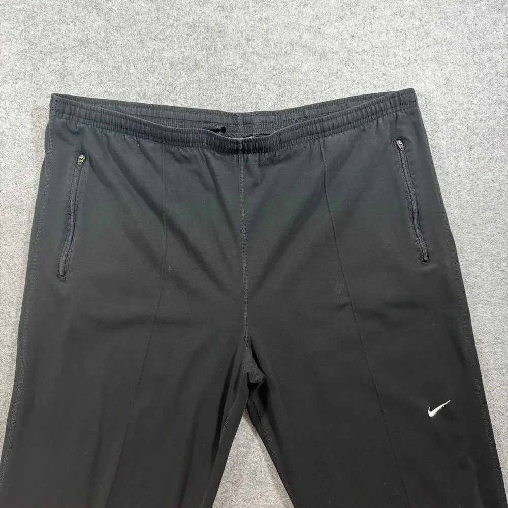 Nike Sweatpants Mens L Black Tapered Zip Pockets Drawstring Athletic Zip Ankles